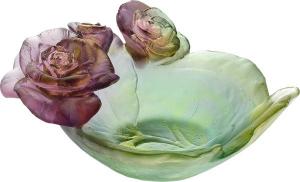 Coupelle Rose Passion Daum 13,5 cm Vert Rose