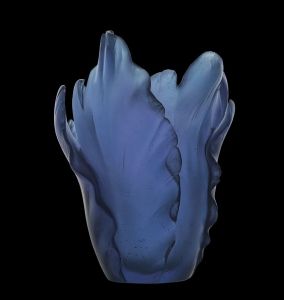 Vase Tulipe Daum bleu 17 cm