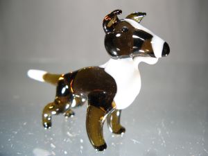 Bull Terrier White-Brown Crystal Miniature