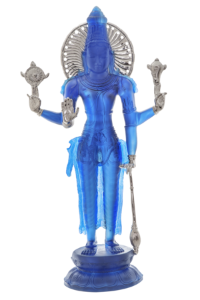 Vishnu XL en pate cristal bleu Daum 