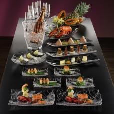 Service 4 Assiettes en cristal +24% plomb collection Ocean