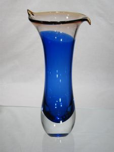 Vase Verre Murano Bleu 