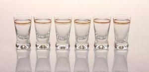 Verres digestfs shooter cristal uni (série de 6 ) décor lignes dorées