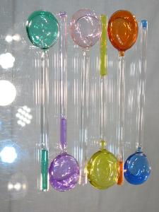 Glaçons en Verre Rond Plat Couleur ( lot de 6 )