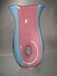 Vase Svaja bleu et rose 