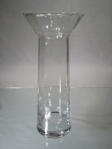 Vase transparent tube effet optique 