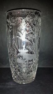 Grand Vase en Cristal de Bohème Taille Chasse