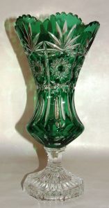 Vase vert en Cristal de Bohème 