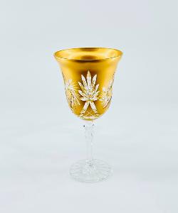  6 Verres à vin dorés  Cristal de Bohème