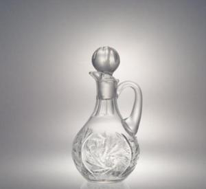 Carafe à Decanter Vin Ronde en Cristal de Bohème Taille Diamant 50 cl 