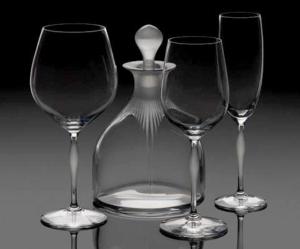 100 points Cristal Lalique Coffret 6 Verres à Bourgogne