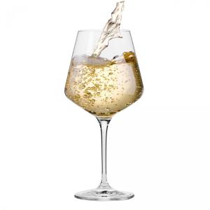 Verres en cristallin Chardonnay unis vibration plat, coffret de 6