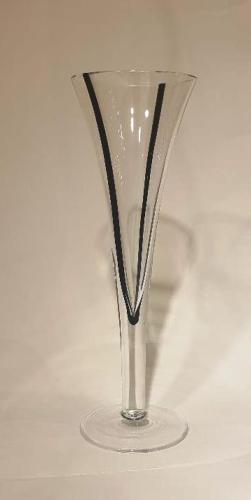 Flutes Champagne moderne lignes noirs duo 