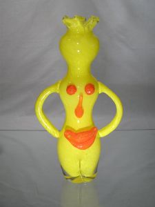 Vase Femme Jaune Murano 