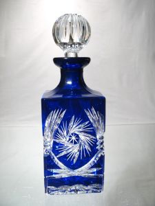 Carafe à whisky Bleu Cobalt en Cristal de Bohème  