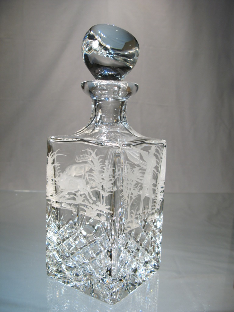 Carafe a Whisky Chasseur en Cristal de Bohème Taille