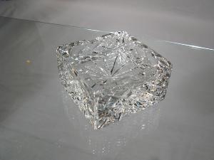 Cendrier Carré en Cristal de Bohème Taille Main