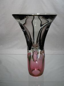 Vase Artistique Grand Modele Rubis Noir Cristal +24%plomb