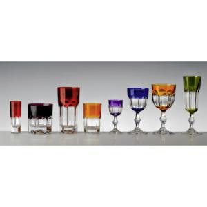 Cristal de Paris : Coffret 6 verres cristal couleur collection Nicole