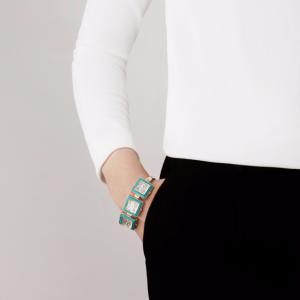 Bracelet Arethuse Cristal Incolore Lalique Vermeil Turquoise