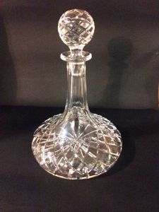 Carafe à Decanter Vin plate en Cristal de Bohème Taillé