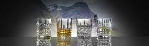 4 Verres Whisky + carafe en  cristal collection Highland 