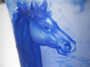 Vase "chevaux" en Cristal de Bohème