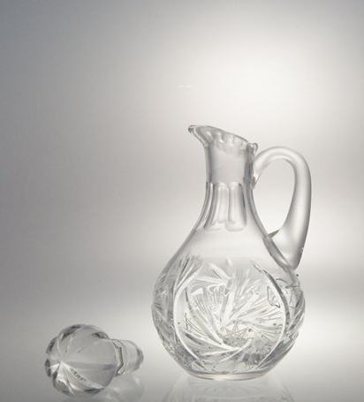 Carafe à Decanter Vin Ronde en Cristal de Bohème Taille Diamant 50 cl 