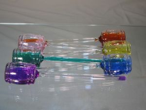 Glaçons en Verre Couleur Tonneau ou Cannelé ( lot de 6 )