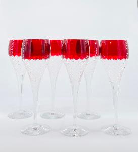 Verres à dégustation du vin en  cristal de bohème
