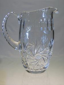 Carafe à Eau anse bec verseur en Cristal de Bohème Taille Diamant  75 cl 