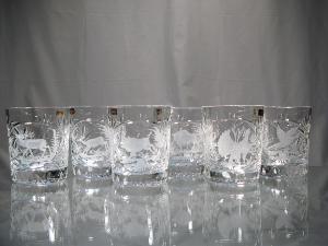 Verres à Whisky Cristal Taillé  "chasse" (coffret de 6 ) 