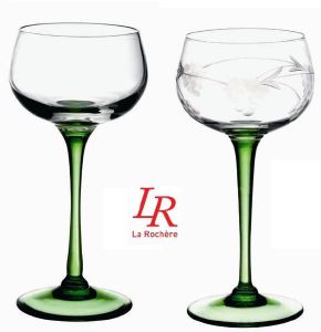 Verres à vin alsace sur jambe verte taillés