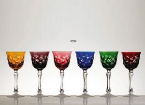 Collection Moscou: Verres Roêmer cristal 6 couleurs