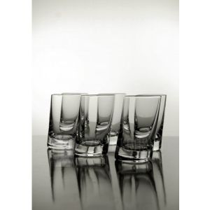 Coffret 6 Verres à Digestifs / liqueurs en cristal penchés 5cl