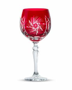 Verres à VIN couleur rouge rubis en cristal bohème