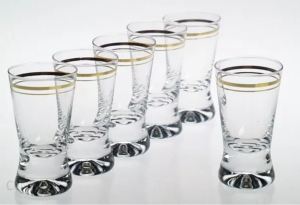 Verres digestfs shooter cristal uni (série de 6 ) décor lignes dorées