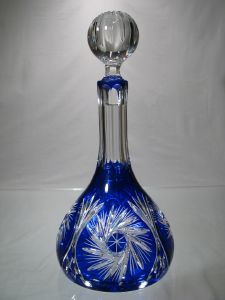 Carafe à Vin Bleu Cobalt en Cristal de Bohème  