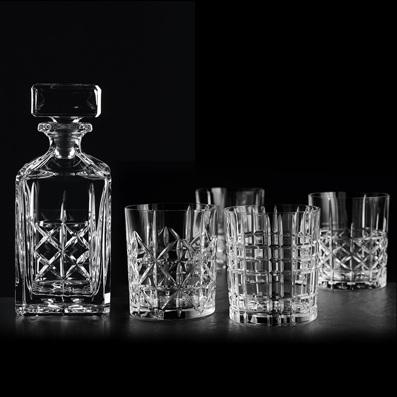 4 Verres Whisky + carafe en  cristal collection Highland 