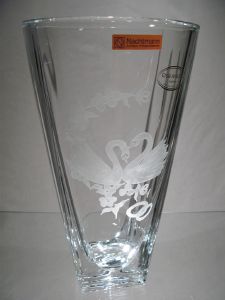 Vase en cristal grave Cygnes Mariage 