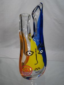 Vase Soliflore Picasso Murano, pièce artistique