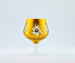  6 Verres à cognac dorés  Cristal de Bohème