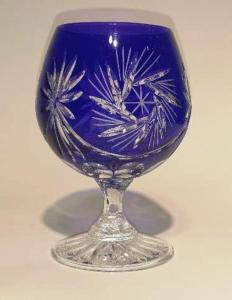 Verres à cognac  diamant 6 couleurs cristal de bohème