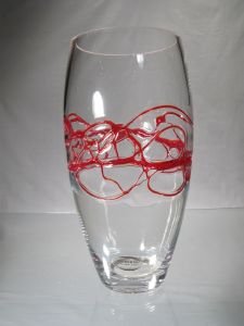 Vase Obu Filets Rouge