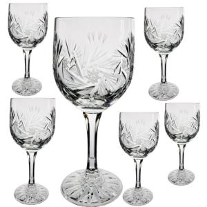 Coffret 6 verres à vin Monica en cristal de Pologne