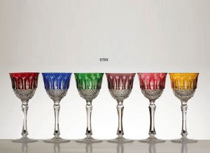 Collection Paris: Verres à vin du Rhin Roêmer en cristal 6 couleurs