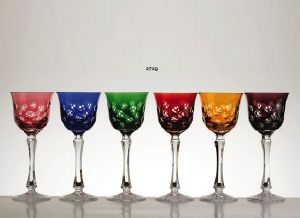 Collection Moscou: Verres Roêmer cristal 6 couleurs