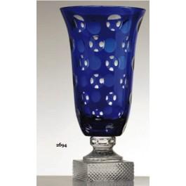 Vase sur pied Cristal de Paris Taille Pastille Ronde