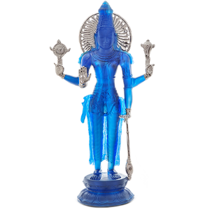 Vishnu XL en pate cristal bleu Daum 