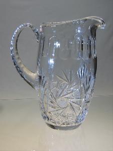 Carafe à Eau anse bec verseur en Cristal de Bohème Taille Diamant  75 cl 